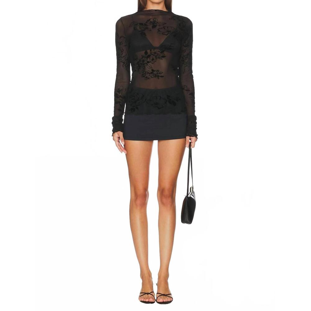 NEW FREE PEOPLE you decide long sleeve top in black - Picture 5 of 5